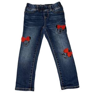 Baby GAP Disney Minnie Mouse Jeggings Girls Size 4 Dark Wash Embellished Excelle